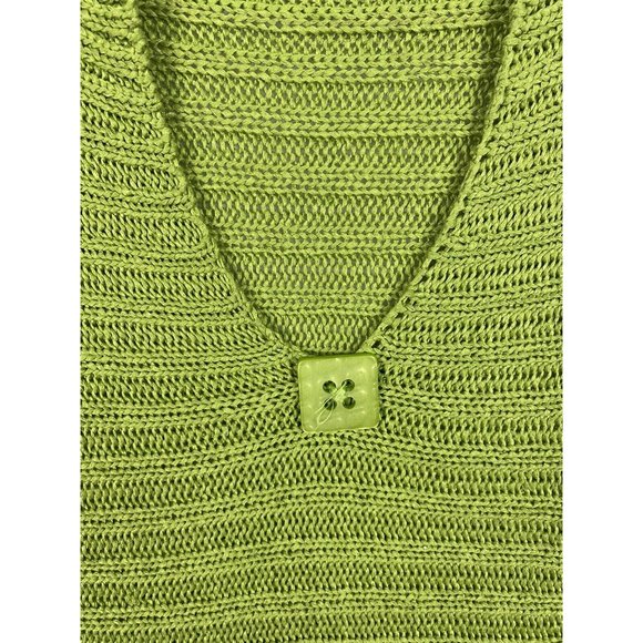 Per Una Women’s Large Green V-Neck Sweater Made In Italy - Picture 4 of 10